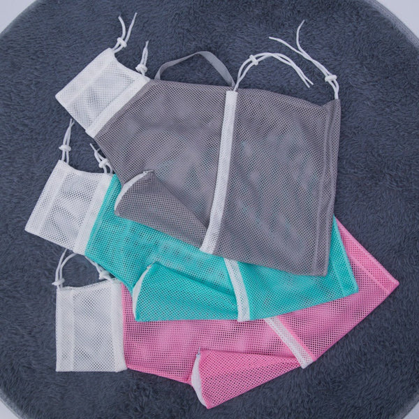 HKM-3640125 Pet Bathing Bag for Cats - Simple Mesh Design in Pink, Gray, and Green