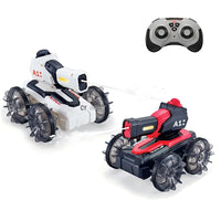 HKM-364115 Amphibious 2.4G Remote Control Car - Light & Water Jetting RC Tank with Soft Rubber Wheels for All Terrain Fun