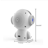 HKM-364179 Cute Mini Bluetooth Robot Speaker with 15-Hour Playtime, 5W Output Power, and 16GB Storage