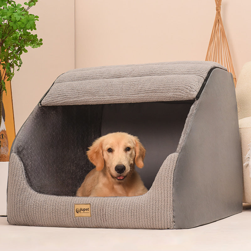 HKM-3641917 Removable Washable Pet Bed for Medium to Large Dogs in Classic Gray
