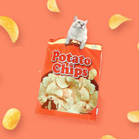 HKM-3642301 Soft Potato Chip Bag Cat and Dog Bed, Cotton, Orange, 56x66cm