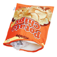 HKM-3642301 Soft Potato Chip Bag Cat and Dog Bed, Cotton, Orange, 56x66cm