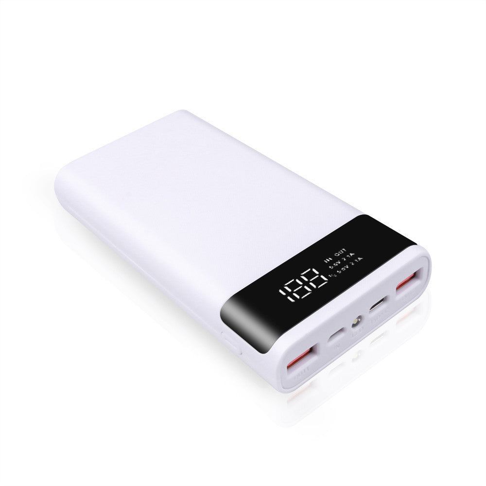 HKM-364243 18650 Lithium Battery Charging Box with LCD Display, 20000mAh Capacity, Multiple USB Ports, Lightweight and Portable for Outdoor Use