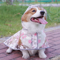 HKM-3642813 Floral TPU Raincoat for Medium-Sized Dogs - Available in Pink and Yellow