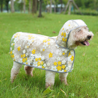 HKM-3642813 Floral TPU Raincoat for Medium-Sized Dogs - Available in Pink and Yellow
