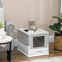 HKM-3643709 Enclosed Cat Litter Box with Dual Entry and Top Exit for Maximum Comfort and Cleanliness