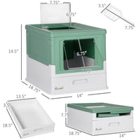 HKM-3643709 Enclosed Cat Litter Box with Dual Entry and Top Exit for Maximum Comfort and Cleanliness