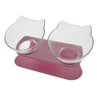HKM-3644221 Elevated Non-Slip Double Cat Bowl with 15¡ã Tilted Stand for Enhanced Neck Comfort