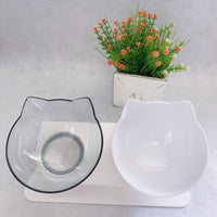 HKM-3644221 Elevated Non-Slip Double Cat Bowl with 15¡ã Tilted Stand for Enhanced Neck Comfort