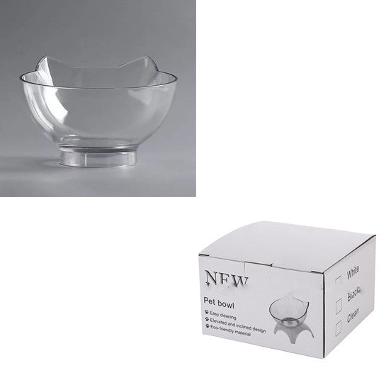 HKM-3644221 Elevated Non-Slip Double Cat Bowl with 15¡ã Tilted Stand for Enhanced Neck Comfort