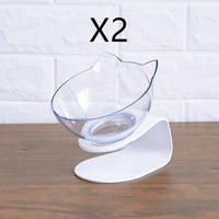 HKM-3644221 Elevated Non-Slip Double Cat Bowl with 15¡ã Tilted Stand for Enhanced Neck Comfort