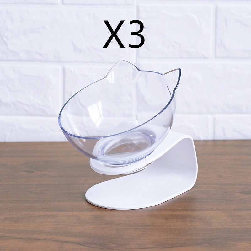 HKM-3644221 Elevated Non-Slip Double Cat Bowl with 15¡ã Tilted Stand for Enhanced Neck Comfort