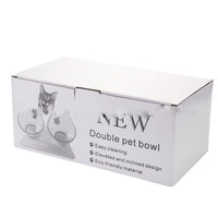 HKM-3644221 Elevated Non-Slip Double Cat Bowl with 15¡ã Tilted Stand for Enhanced Neck Comfort