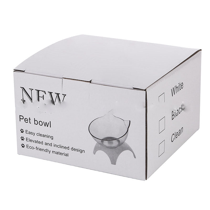 HKM-3644221 Elevated Non-Slip Double Cat Bowl with 15¡ã Tilted Stand for Enhanced Neck Comfort
