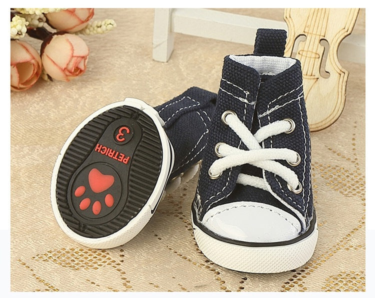 HKM-3644861 Denim Canvas Pet Shoes – Breathable and Comfortable in Blue and Pink