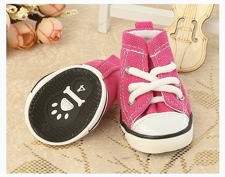 HKM-3644861 Denim Canvas Pet Shoes – Breathable and Comfortable in Blue and Pink