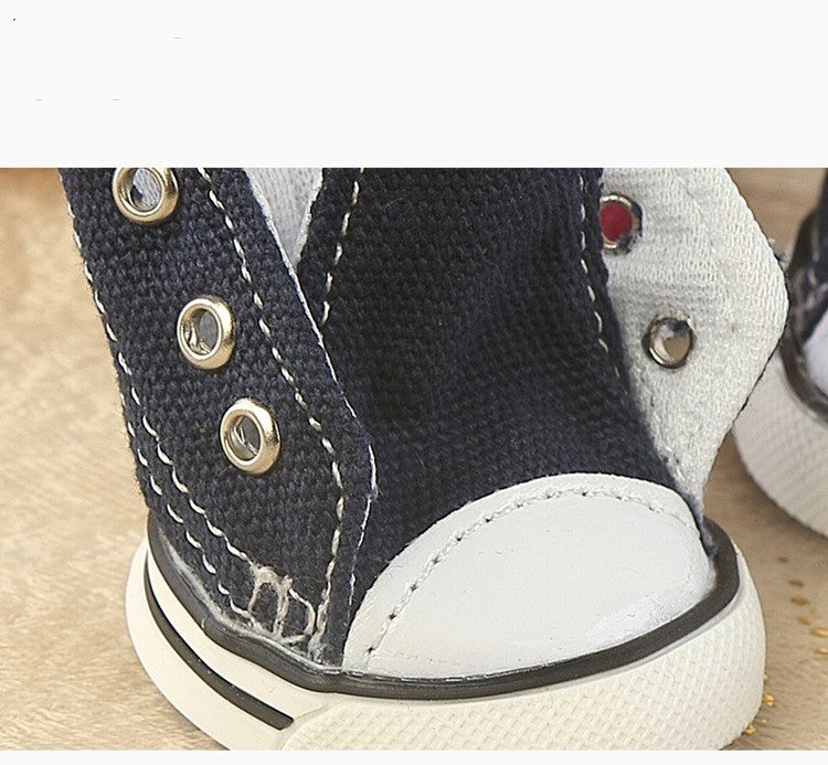 HKM-3644861 Denim Canvas Pet Shoes – Breathable and Comfortable in Blue and Pink