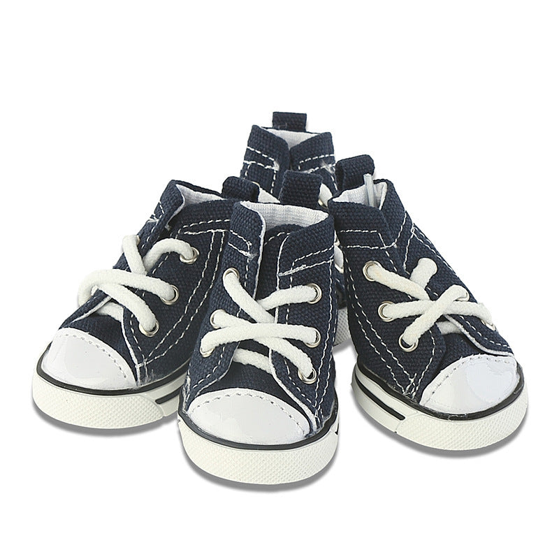 HKM-3644861 Denim Canvas Pet Shoes – Breathable and Comfortable in Blue and Pink