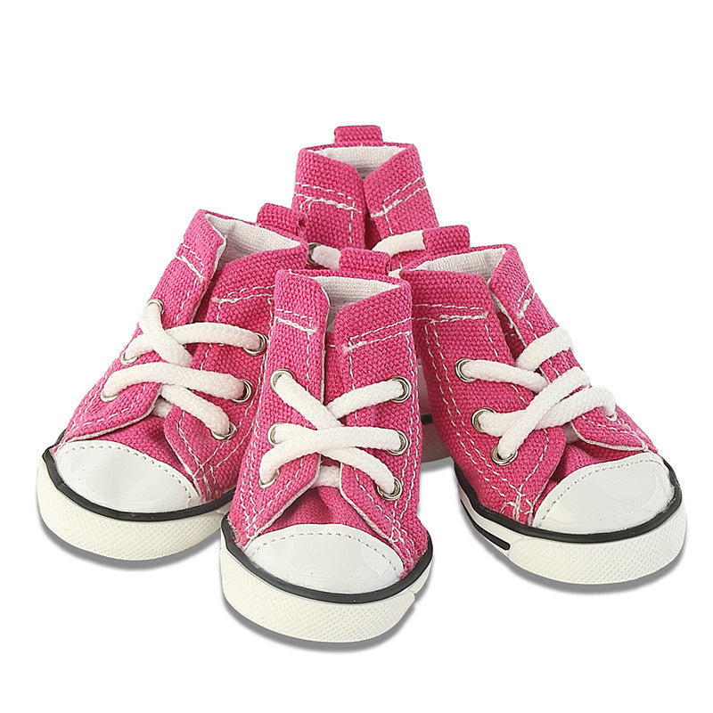 HKM-3644861 Denim Canvas Pet Shoes – Breathable and Comfortable in Blue and Pink