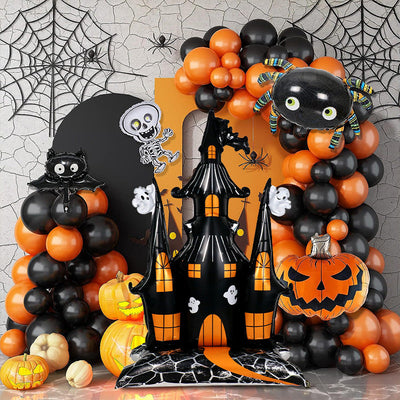 HKM-364499 18-Inch Aluminum Balloon Halloween Party Decorations - Pumpkin, Bat, Spider & More