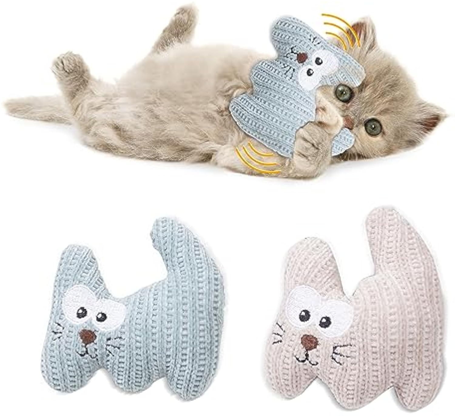HKM-3645501 Catnip Plush Chew Toy with Bell for Kittens and Cats - Bite Resistant Teething Toy