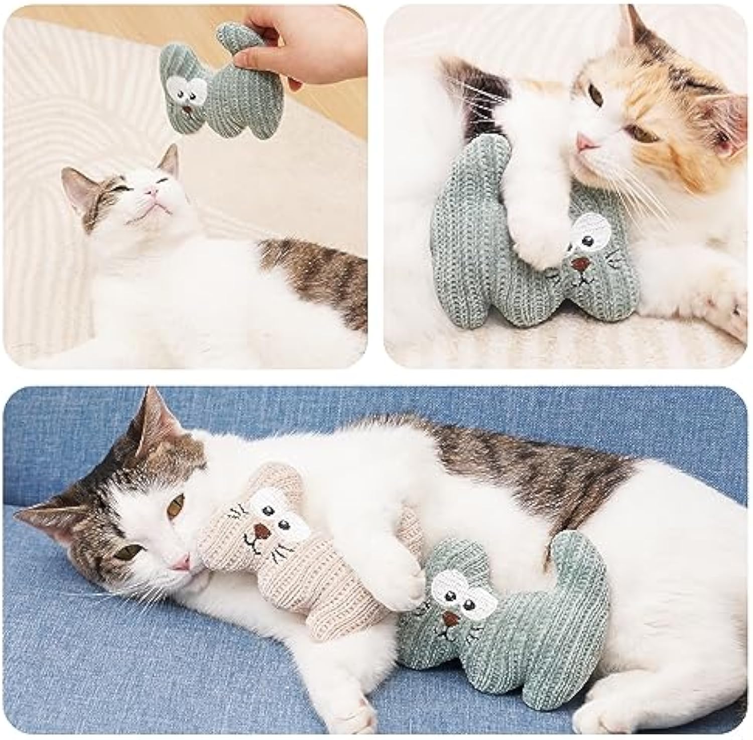 HKM-3645501 Catnip Plush Chew Toy with Bell for Kittens and Cats - Bite Resistant Teething Toy