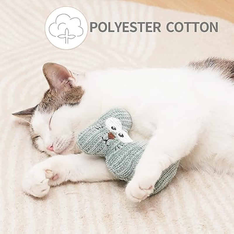 HKM-3645501 Catnip Plush Chew Toy with Bell for Kittens and Cats - Bite Resistant Teething Toy