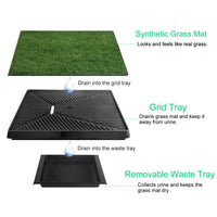 HKM-3647677 Artificial Grass Potty Training Pad for Dogs and Cats - 3-Layer Easy Clean Toilet Trainer Mat