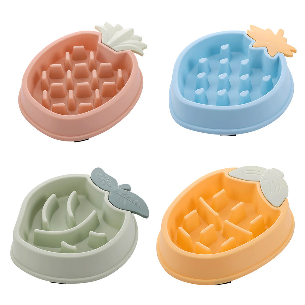 HKM-3648189 Pineapple-Shaped Slow Feed Pet Bowl in Vibrant Colors Suitable for Dogs