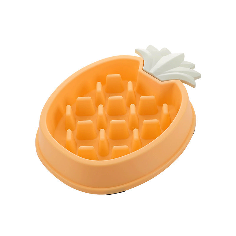 HKM-3648189 Pineapple-Shaped Slow Feed Pet Bowl in Vibrant Colors Suitable for Dogs