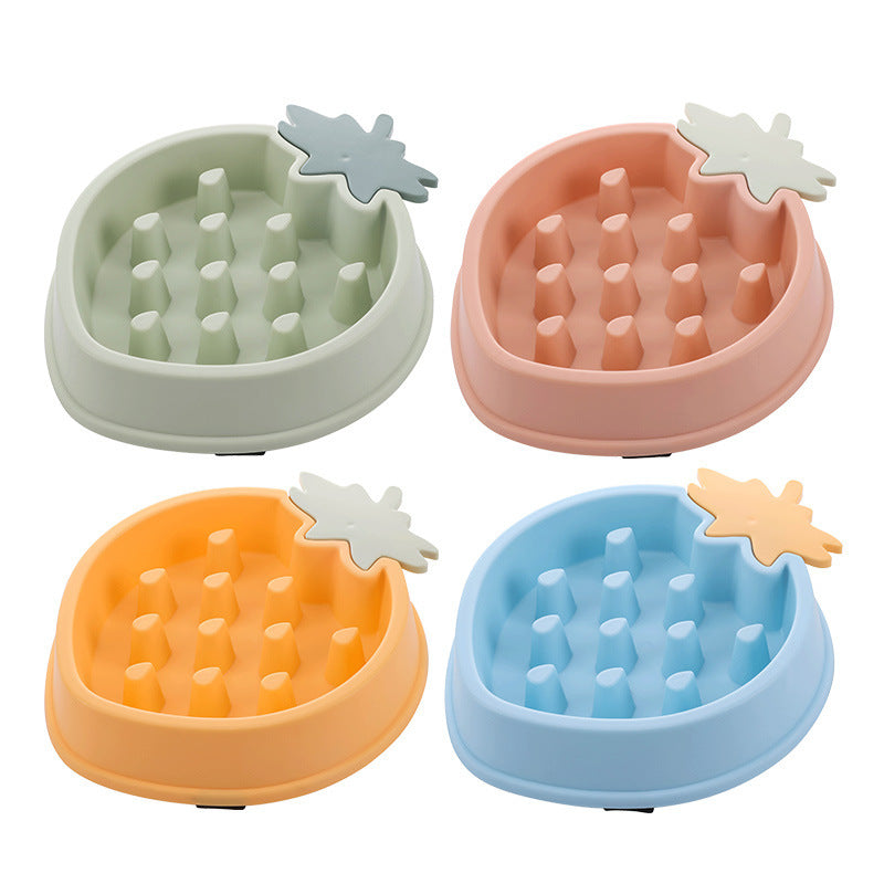 HKM-3648189 Pineapple-Shaped Slow Feed Pet Bowl in Vibrant Colors Suitable for Dogs