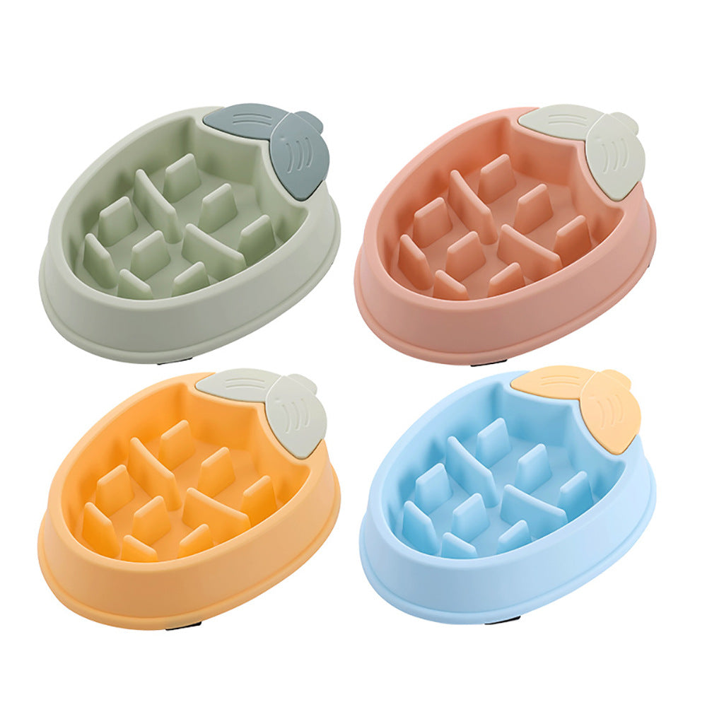 HKM-3648189 Pineapple-Shaped Slow Feed Pet Bowl in Vibrant Colors Suitable for Dogs