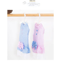 HKM-3648573 Summer Princess Dress for Small Dogs in Blue and Pink - Lightweight Polyester, Multiple Sizes Available