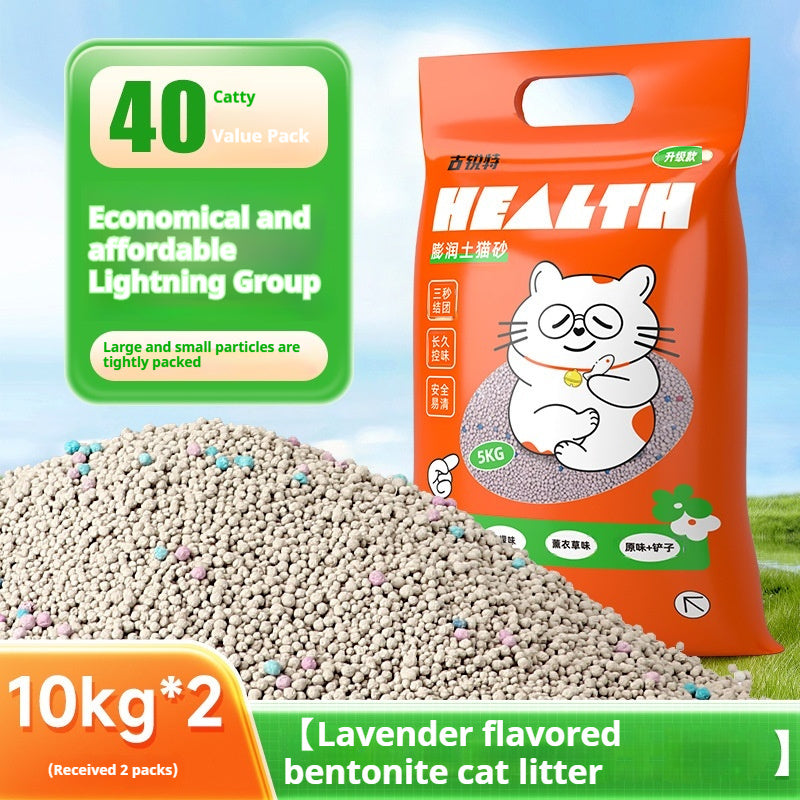 HKM-3649469 Bentonite Cat Litter with Original Lemon and Lavender Scents, Low Dust Formula