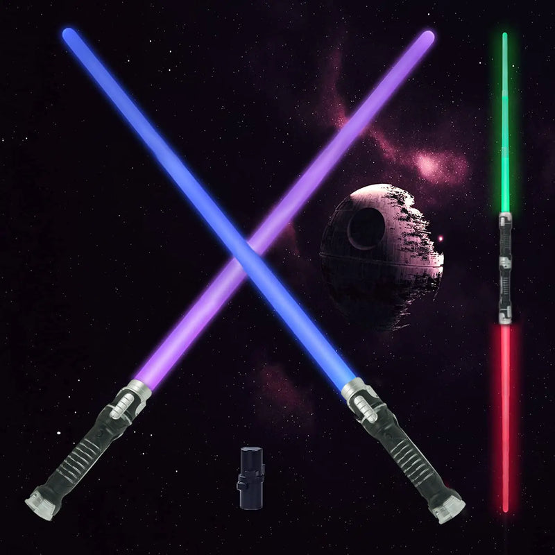 HKM-364947 Dual Rainbow LED Light-Up Sword Toy with Sound Effects for Kids Ages 3+