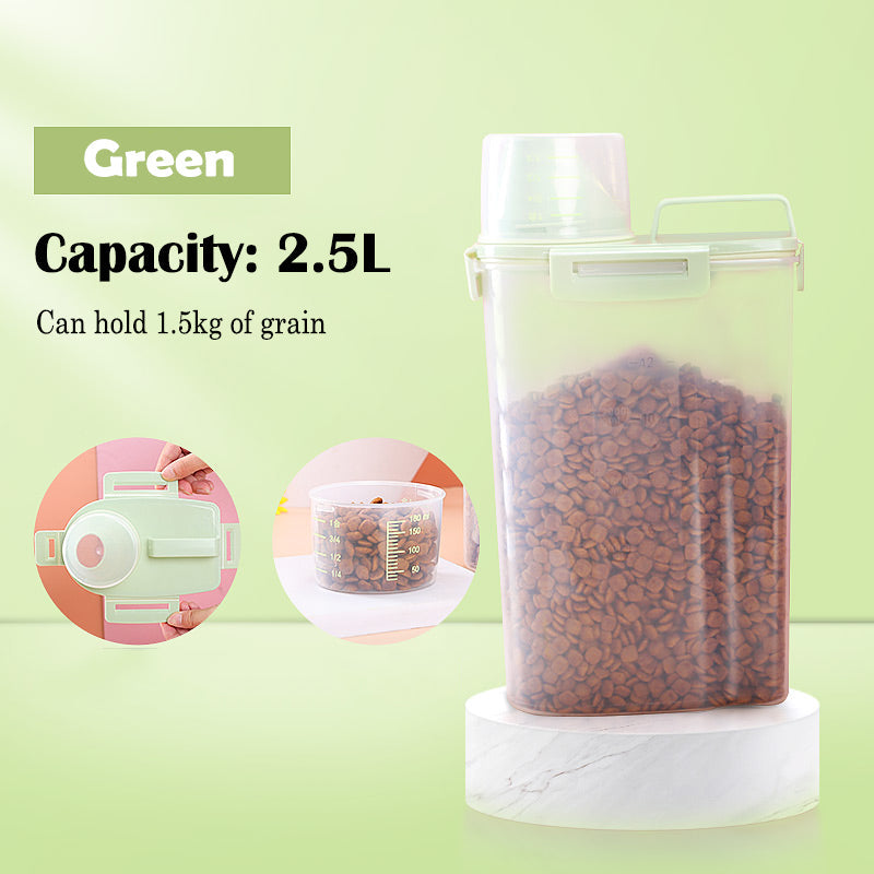 HKM-3650237 Moisture-Proof Cat Food Storage Barrel - Sealed Snack Container in Multiple Sizes