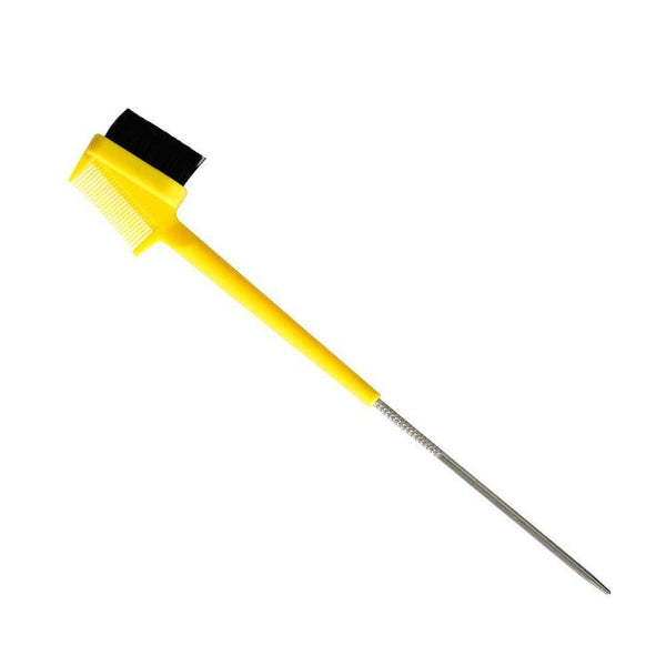 HKM-365075 Dual-Purpose Eyebrow Brush with Steel Needle Tip and Tail for Precise Dyeing