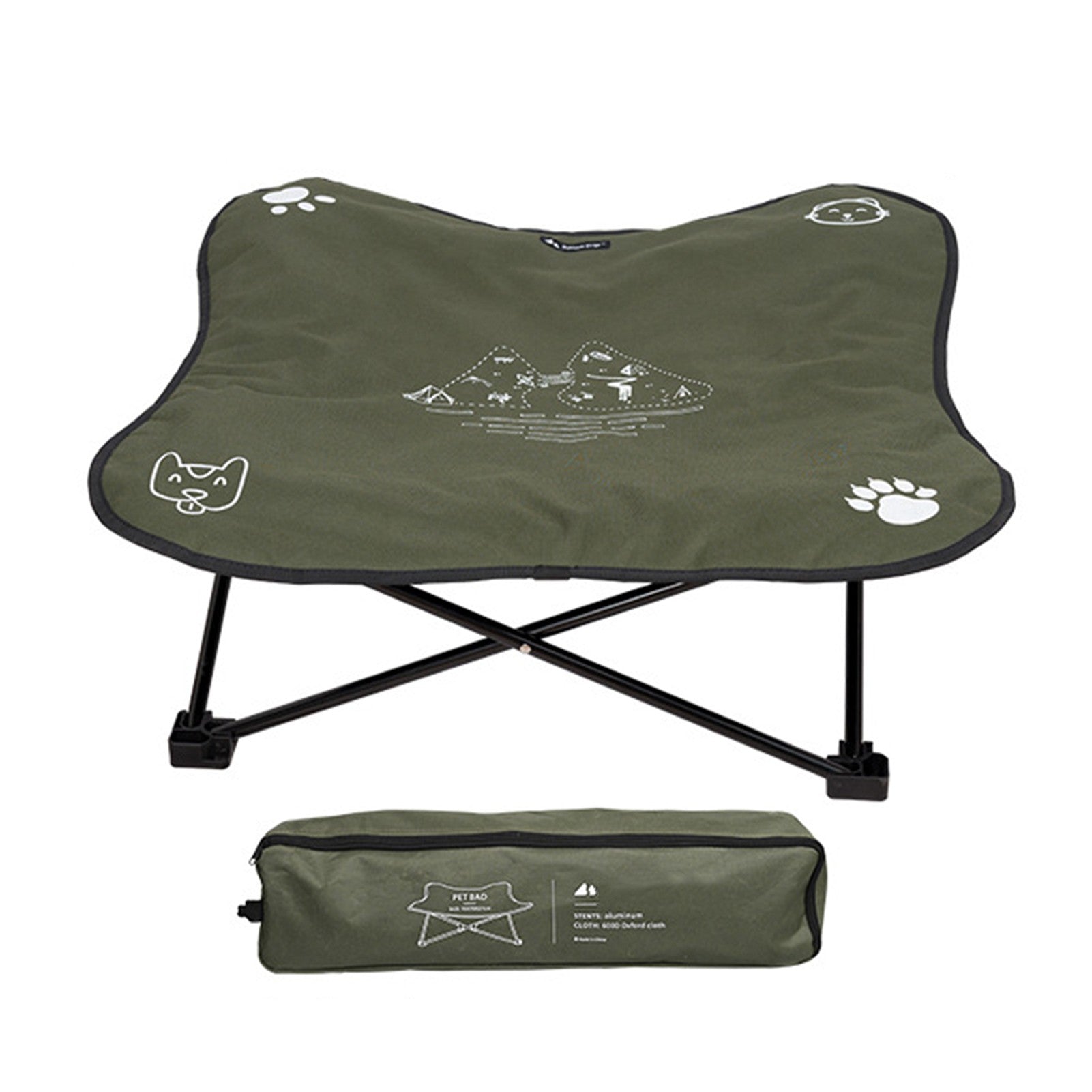 HKM-3652413 Detachable Outdoor Folding Pet Bed with Waterproof Oxford Cloth and Aluminum Alloy Frame