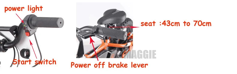 HKM-365267 16-Inch 250W Electric Balance Bike for Kids - No Pedals, Steel Fork, Aluminum Frame, CE Certified