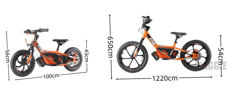 HKM-365267 16-Inch 250W Electric Balance Bike for Kids - No Pedals, Steel Fork, Aluminum Frame, CE Certified