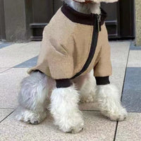 HKM-3653437 Khaki Winter Hoodie Coat for Pets - Casual Polyester Design in Multiple Sizes