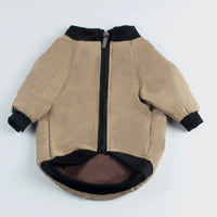HKM-3653437 Khaki Winter Hoodie Coat for Pets - Casual Polyester Design in Multiple Sizes