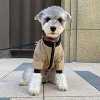 HKM-3653437 Khaki Winter Hoodie Coat for Pets - Casual Polyester Design in Multiple Sizes