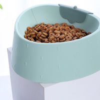 HKM-3653949 Strawberry Grain Pet Bowl for Cats - Durable PP Plastic in Green, Pink, and Gray