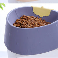HKM-3653949 Strawberry Grain Pet Bowl for Cats - Durable PP Plastic in Green, Pink, and Gray