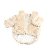 HKM-3654333 Pet Fur Zip-up Shirt for Dogs in Brown, Beige, and Pink - Casual Polyester Clothing for All Sizes S-2XL