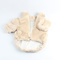 HKM-3654333 Pet Fur Zip-up Shirt for Dogs in Brown, Beige, and Pink - Casual Polyester Clothing for All Sizes S-2XL