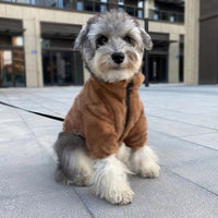 HKM-3654333 Pet Fur Zip-up Shirt for Dogs in Brown, Beige, and Pink - Casual Polyester Clothing for All Sizes S-2XL