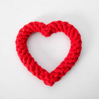 HKM-3654589 Cotton Rope Woven Love Toy for Pets - Pink, Red, Rose Red - 11CM