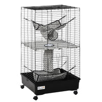 HKM-3657405 Large Small Animal Cage with Rolling Wheels, Multiple Platforms, and Easy Cleaning